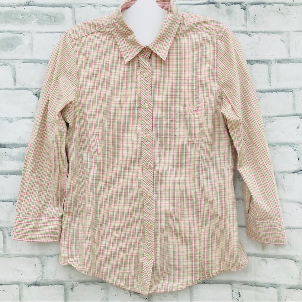Vineyard Vines Button Down Shirt 3/4 Sleeves Women - Picture 2 of 8